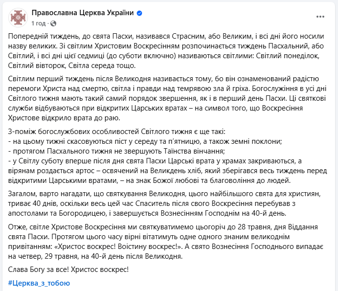 Світлий тиждень після Великодня: чому він особливий та що заборонено