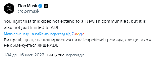 Ілон Маск розкрив свої антисемітські погляди. Що не так з власником X (Twitter)