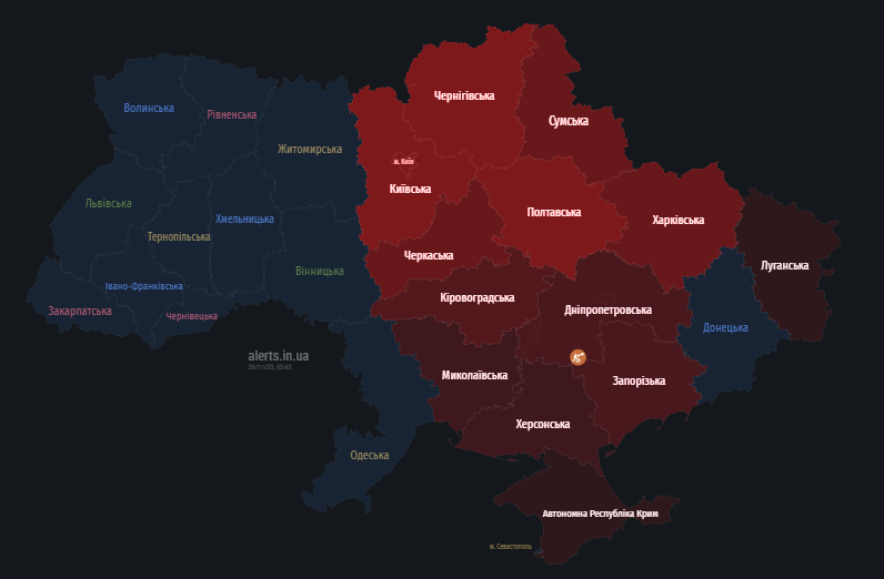 В Києві та ряді областей оголосили повітряну тривогу: повідомляють про атаку "Шахедів"