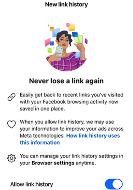 Facebook дозволить переглядати історію посилань, але не всім. Хто і як може увімкнути нову функцію
