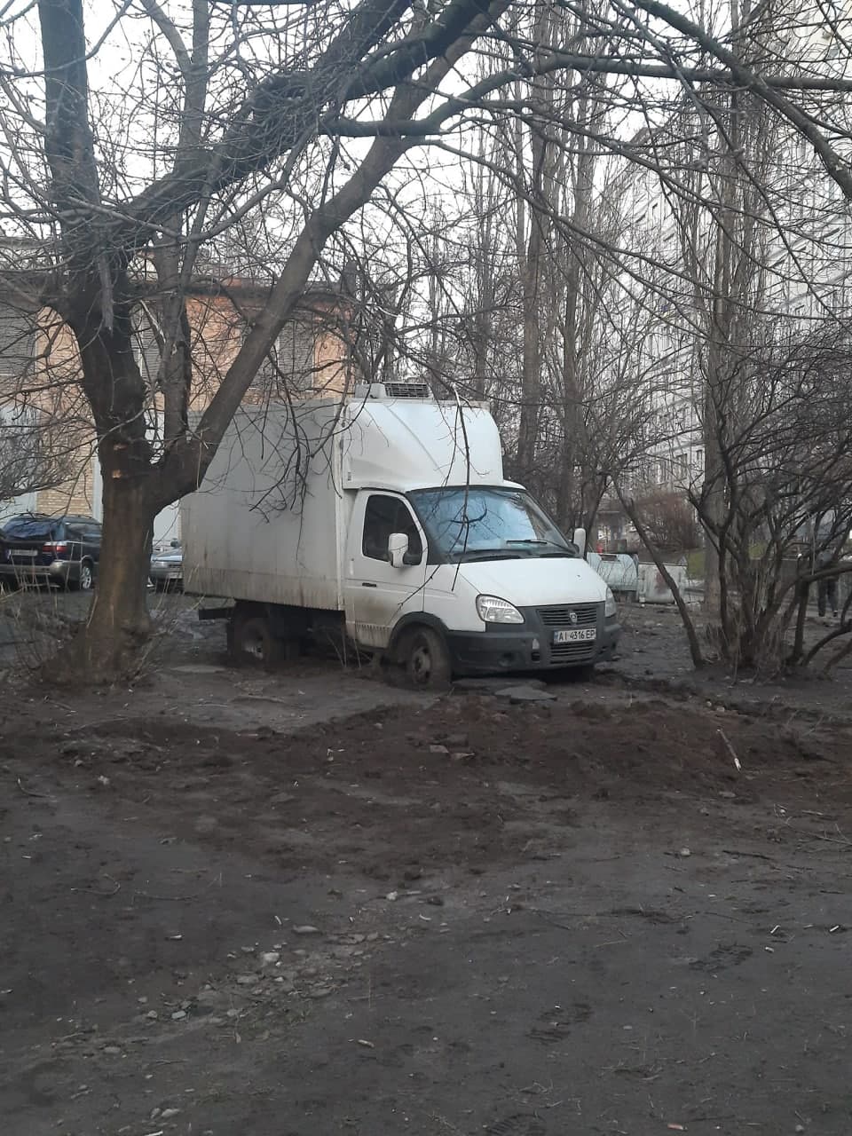 Автомобиль героя парковки в Киеве застрял в болоте - фото | Стайлер