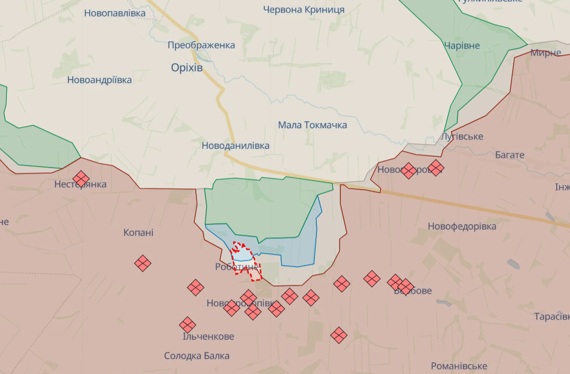 Українські військові з боєм увійшли в Роботине Запорізької області