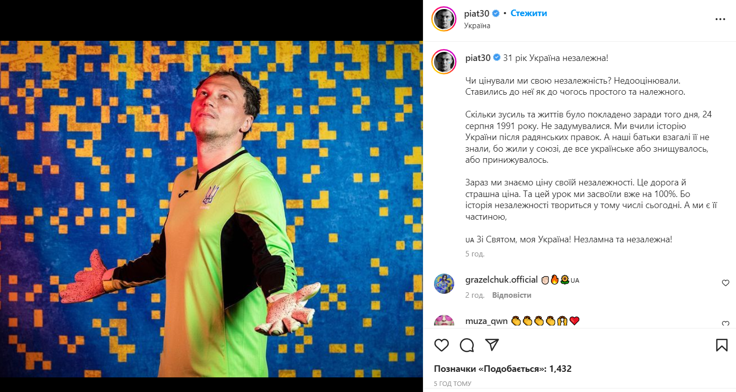 "С Днем независимости, родная!". Как спортивный мир Украину с праздником поздравлял