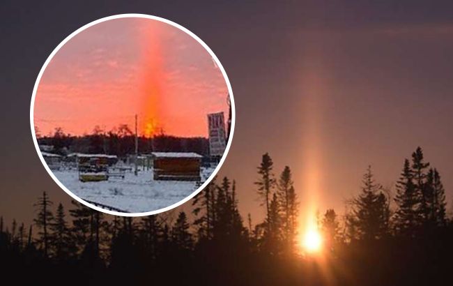 На Волыни обнаружили загадочный солнечный столб: фото невероятного явления