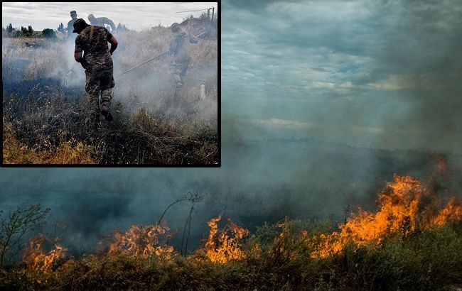 Масштабна пожежа в зоні ООС призвела до детонації снарядів: подробиці НП (відео)