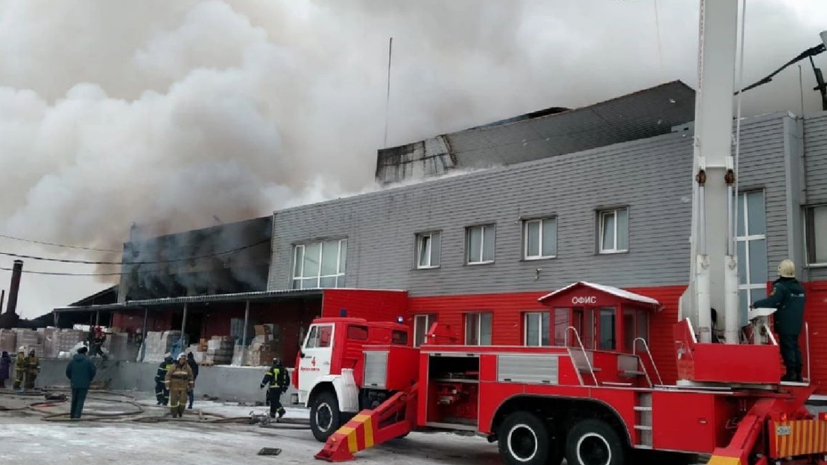 Пожар в Ярославле 29 ноября вспыхнул на заводе, фото и видео | РБК Украина