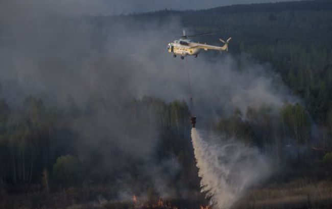 Пожар под Чернобылем: тушение все еще продолжается