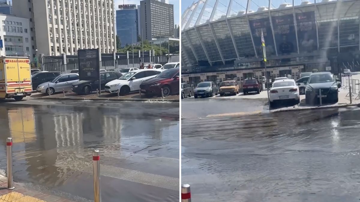 Потоп в Киеве на Шота Руставели возле Олимпийского - все залито водой,  видео | Новости РБК Украина