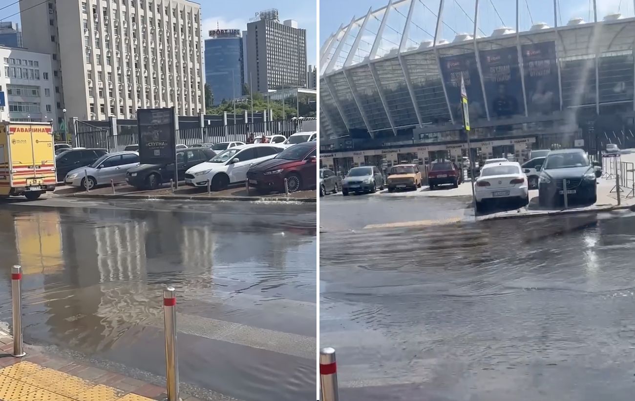 Потоп в Киеве на Шота Руставели возле Олимпийского - все залито водой,  видео | Новости РБК Украина