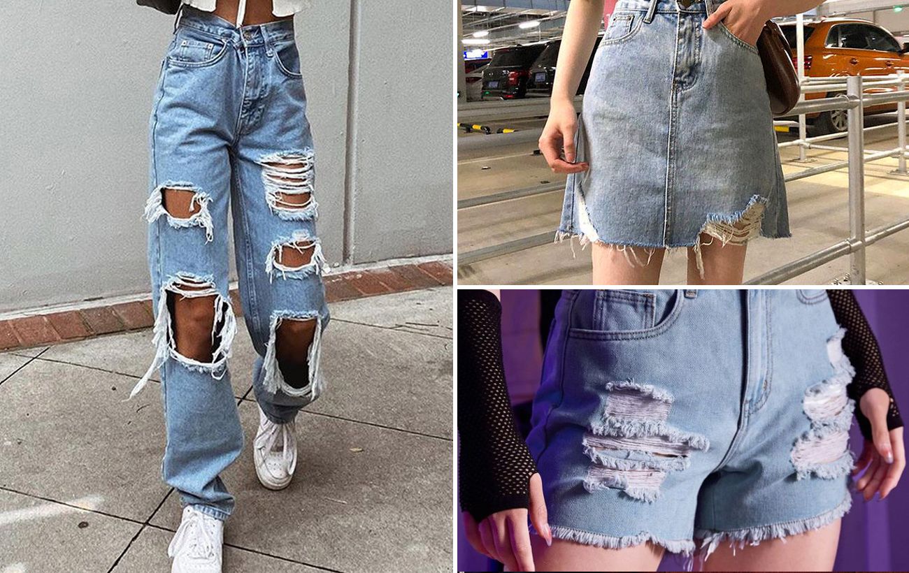 Как сделать модные рваные джинсы