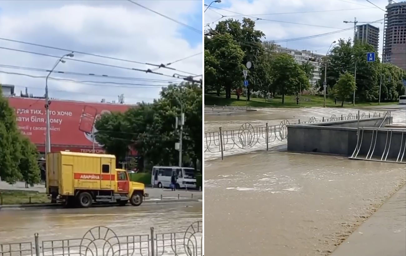 Потоп в Киеве на Лыбидской возле Ocean Plaza - все залило водой, фото,  видео | РБК Украина