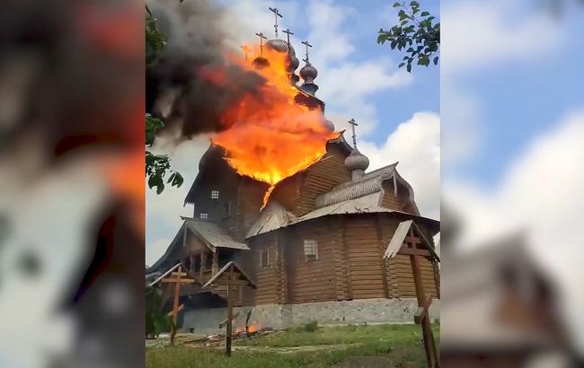 Залишився сам фундамент. З'явилося відео згорілого скита Святогірської лаври