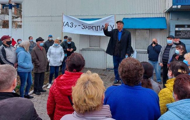 В Харькове протестуют рабочие авиационного завода