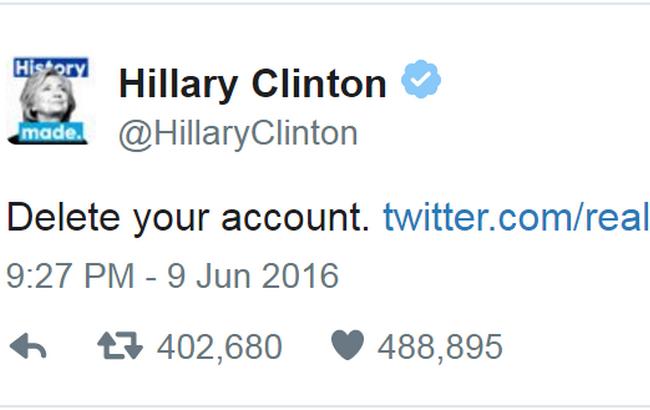 Клинтон установила рекорд в Twitter после выпада в адрес Трампа