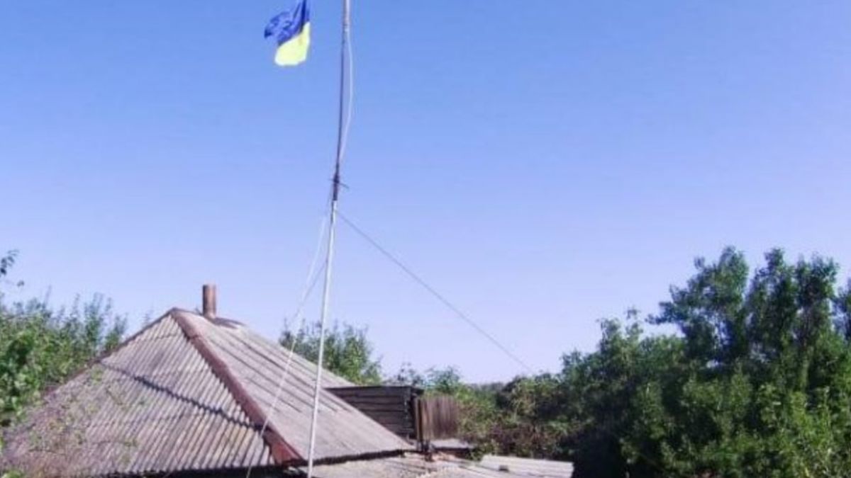 Флаг Украины в селах Строевка и Тополи Харьковской области подняли  пограничники | РБК Украина