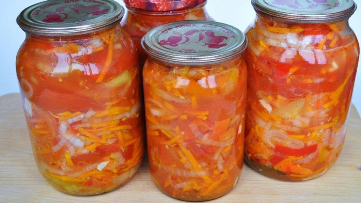 Салат на зиму из перца, помидоров, лука и моркови — рецепт с фото пошагово + отзывы