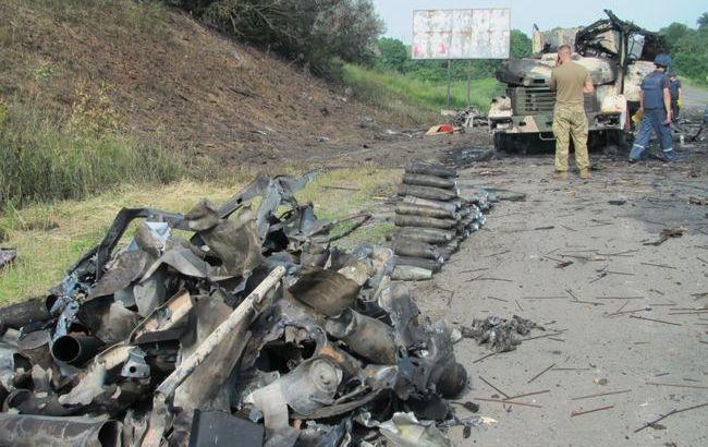 Вибух вантажівки з боєприпасами під Полтавою (фото)