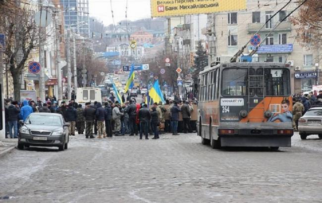 Митинг участников АТО в Кировограде: пикетчики покинули центр города