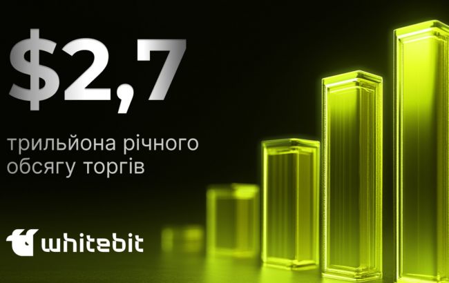 Новый рекорд WhiteBIT: криптобиржа достигла 2,7 трлн долларов годового объема торгов